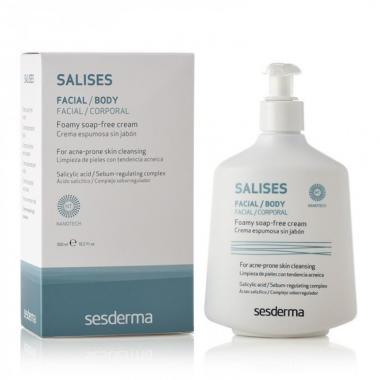 Крем пенящийся для умывания для лица и тела - Sesderma SALISES Facial & Body Foamy Soap-Free Cream, 300 мл